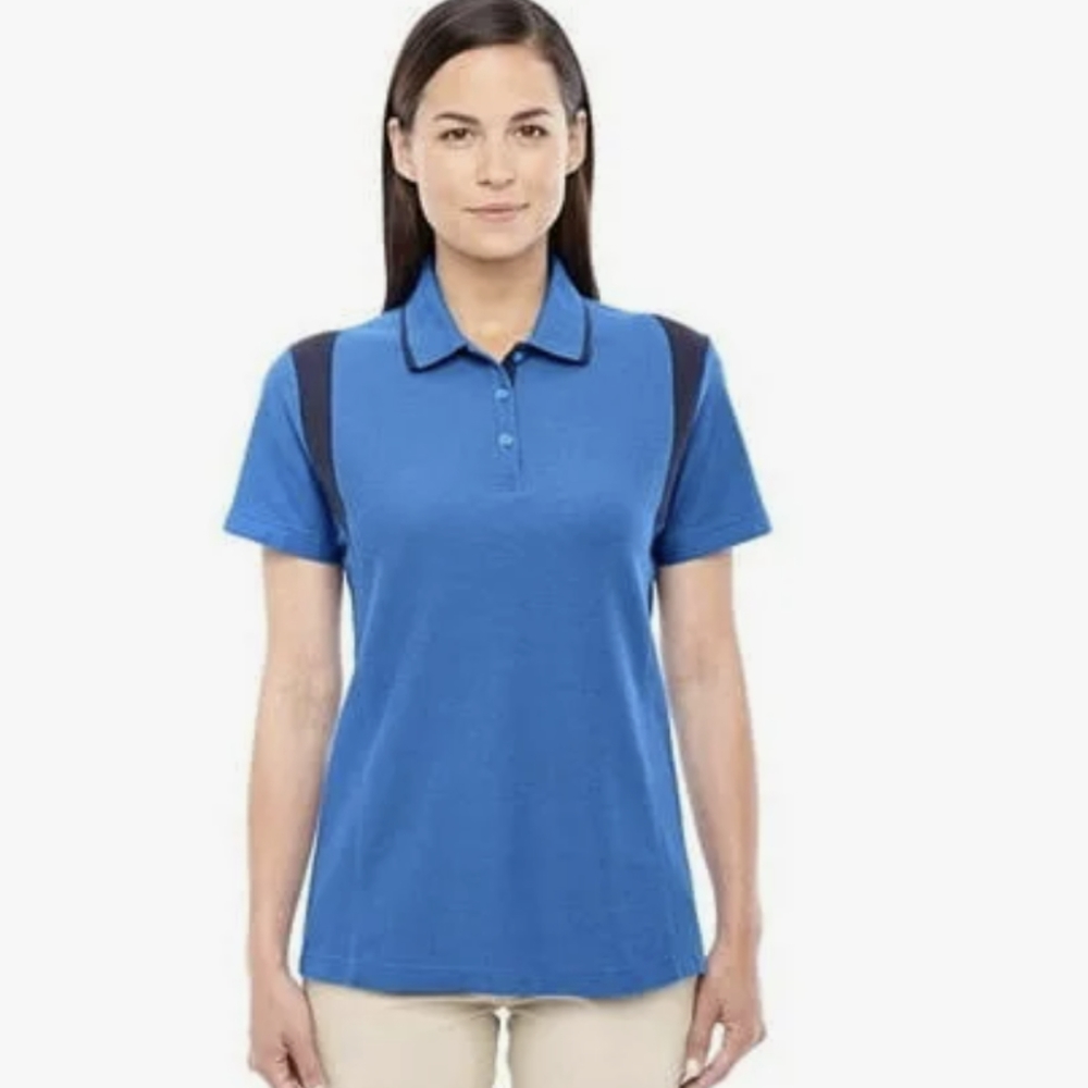 French Blue Navy Drytec20 Performance Colorblock Polo Devon & Jones LADIES 2XL